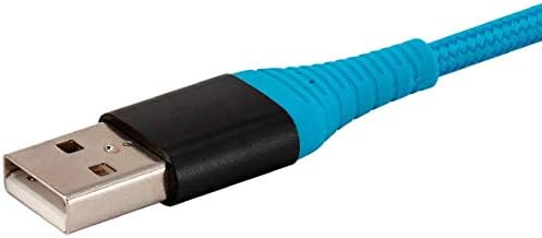 Monoprice Nylon קלוע USB C ל- USB כבל 2.0 - 6 רגל - כחול | סוג C, עמיד, מטען מהיר עבור סמסונג גלקסי